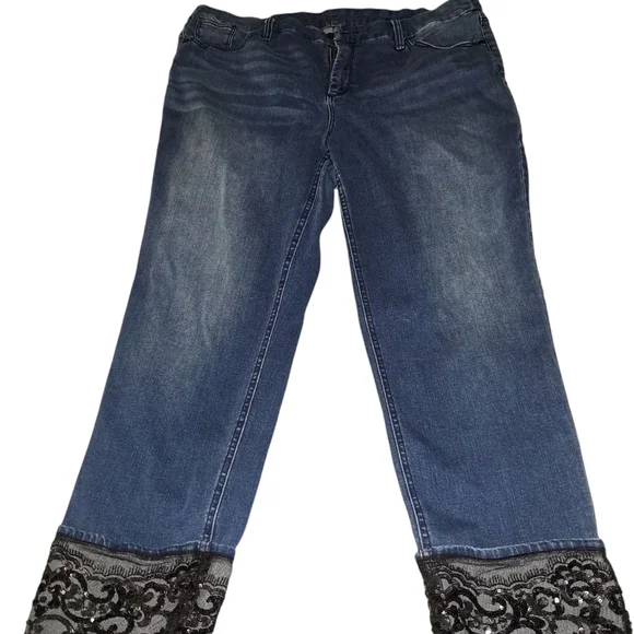 Chico's So Slim 3R Ankle Sequinned Jeans Lot Of 2 - Picture 4 of 6